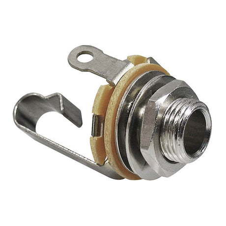 Switchcraft SC-FAL11 chassis connector jack, 2-pole, nickel, 6,3mm, .375 XL bushing depth, 3/8" 32 thread