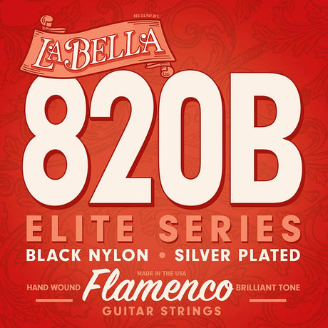 La Bella L-820B snaren set classic/flamenco, black nylon trebles & silverplated basses