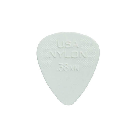 Dunlop 44-P-38 0.38 mm. plectra, nylon, wit, 12-pack