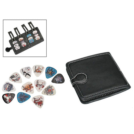 Boston PP-312 pick pouch, zwart, synthetisch, met 12 gedessineerde plectrums