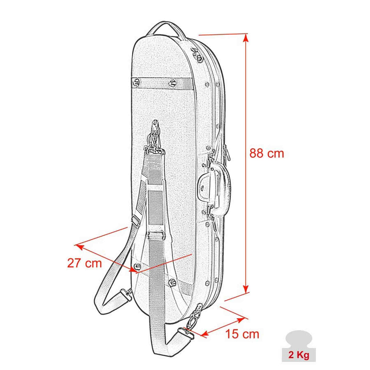 Leonardo VC-1844-UU Student Series vioolkoffer 4/4 D-vorm blauw