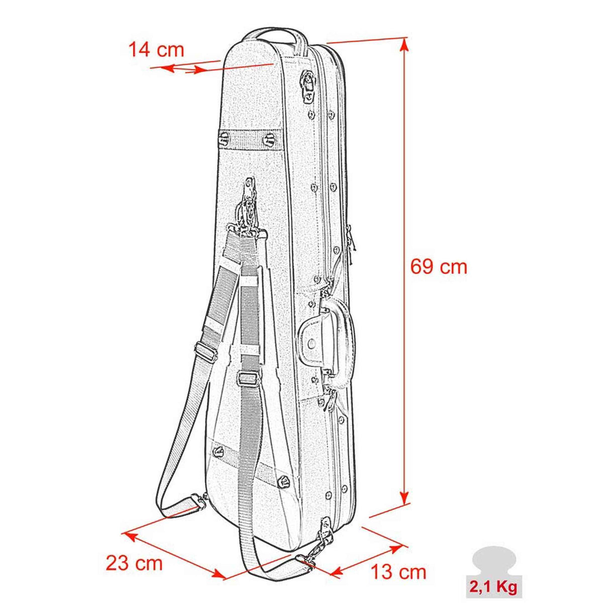 Leonardo VC-1412-UU Student Series vioolkoffer gevormd 1/2 blauw
