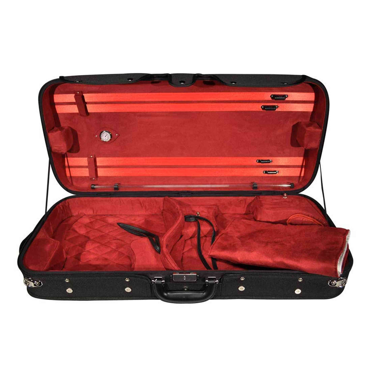 Leonardo DC-180-BR combikoffer viool en altviool oblong hout zwart rood