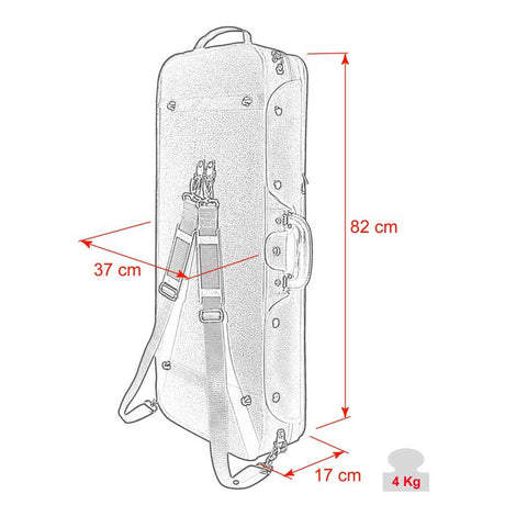 Leonardo DC-180-BR combikoffer viool en altviool oblong hout zwart rood