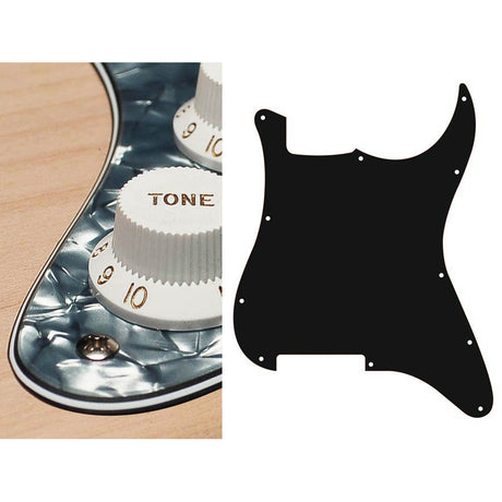 Boston ST-400-PB pickguard, Stallion, no holes only screw holes , 4 ply, pearl black