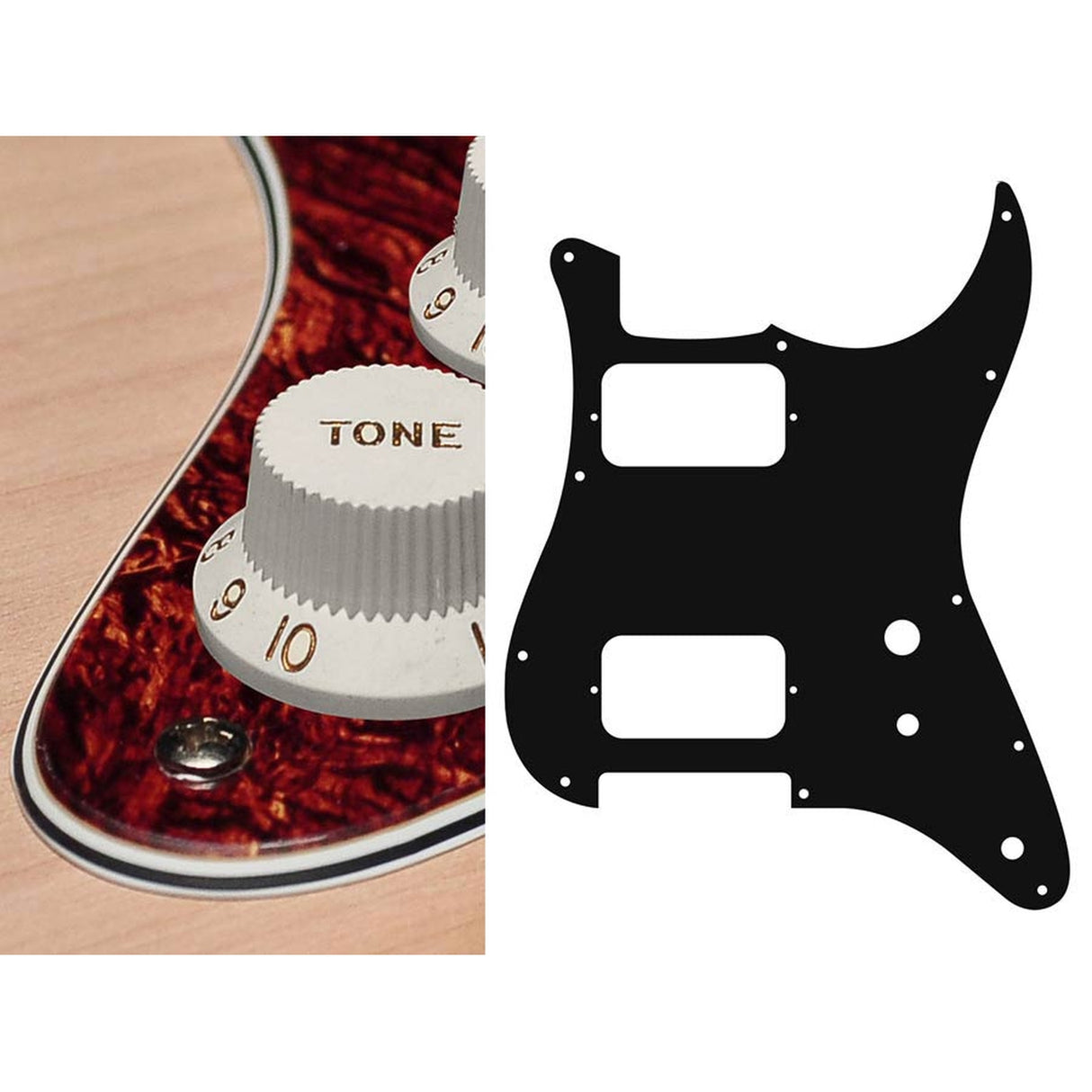 Boston ST-431-TM pickguard, Stallion, HH, 2 pot holes, toggle switch, 4 ply, tortoise medium