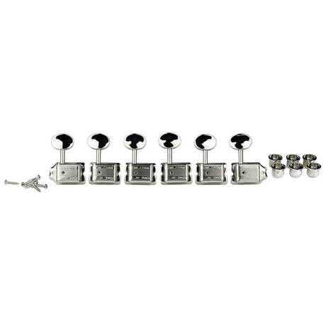 Wilkinson 162-CL machine heads for guitar, vintage F-style, 6x left, split shaft, chrome