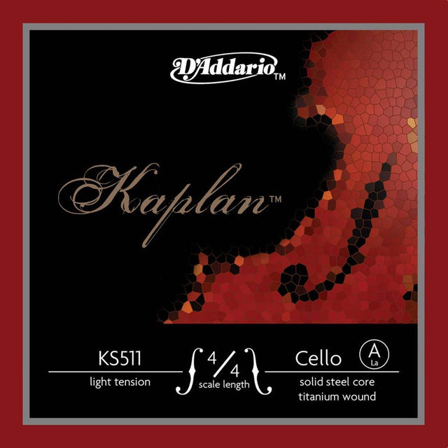 D'Addario KS511-44L cello string A-1, light, titanium wound on steel core