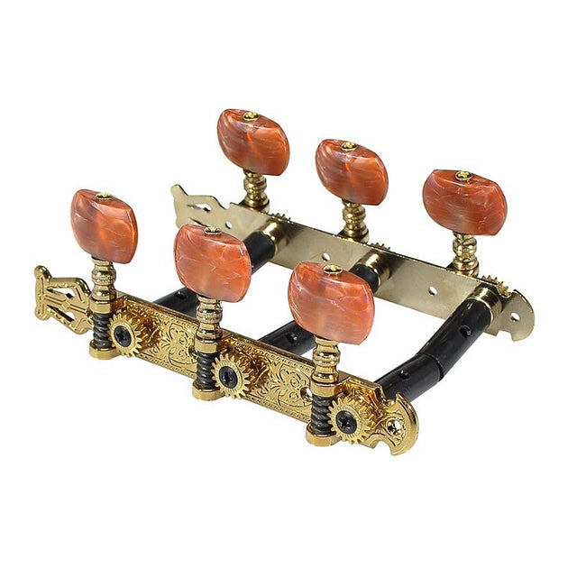 Salvador Cortez MH102G-P1R originele vervangingsonderdeel set machine heads 3L3R, goud met zalm kleurige pennen voor model 50, 55