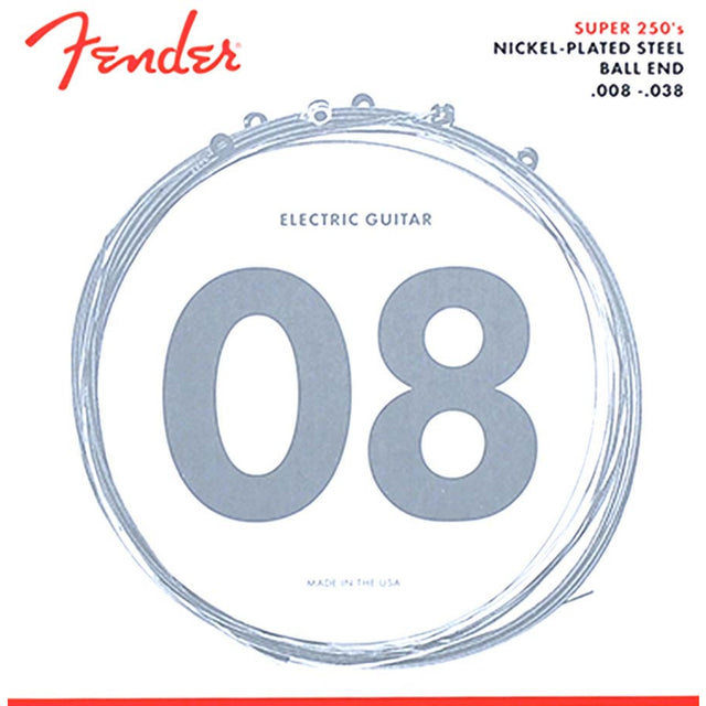 Fender F-250XS snaren set elektrisch, nickel roundwound, extra light, 008-011-014-021w-030-038