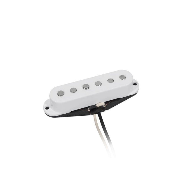 Boston VSC-57-NWH enkele spoel pickup, Alnico 5 staven, zwart vezel bobijn, gewaxte formvar draad, 6.0K hals, wit