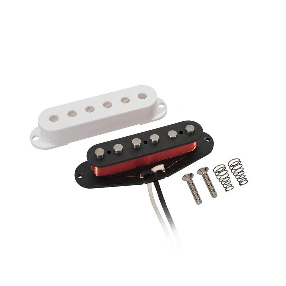 Boston VSC-57-NWH enkele spoel pickup, Alnico 5 staven, zwart vezel bobijn, gewaxte formvar draad, 6.0K hals, wit