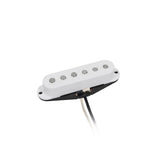 Boston VSC-57-MWH enkele spoel pickup, Alnico 5 staven, zwart vezel bobijn, gewaxte formvar draad, 6.3K midden RWRP, wit