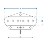 Boston VTE-52-B enkele spoel pickup, Alnico 5 staven, zwart vezel bobijn, gewaxte formvar draad, 9.0K brug