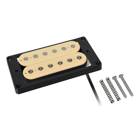 Boston PHB-90-BIV humbucker pickup, Alnico 5 balk, 4 geleiders, gewaxte formvar draad, 15.0K brug, ivoor