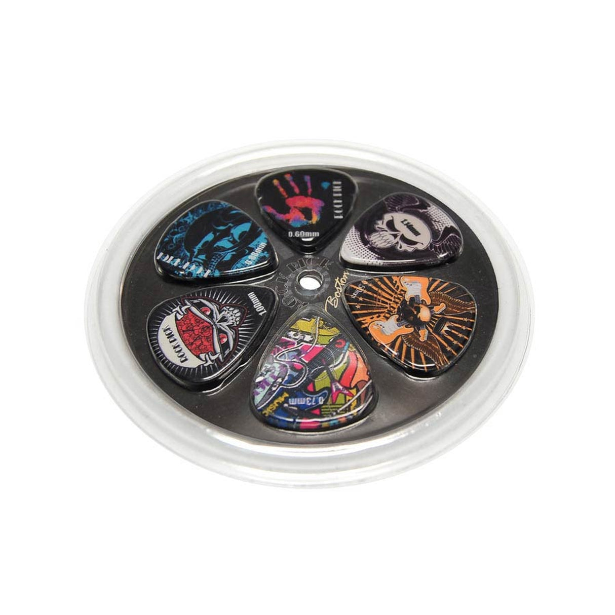 Boston BRP6-MIX plectrum 6-pack, celluloid, diverse dikten: 0.50/0.60/0.73/0.88/1.00/1.14mm