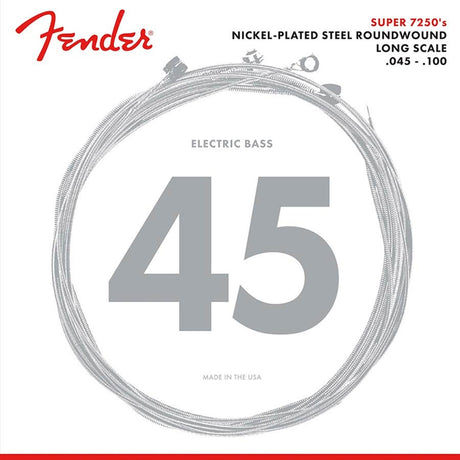 Fender F-7250ML snaren set elektrisch bass, nickel roundwound, medium light 045-065-080-100