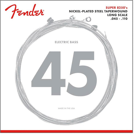 Fender F-8250M snaren set elektrisch bass snaars through body , nickel roundwound, medium 045-065-085-110TW