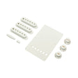 Fender Strat Accessoire Kit - Wit Pot Knoppen, Schakeltip, Achterplaat, Pickup Covers