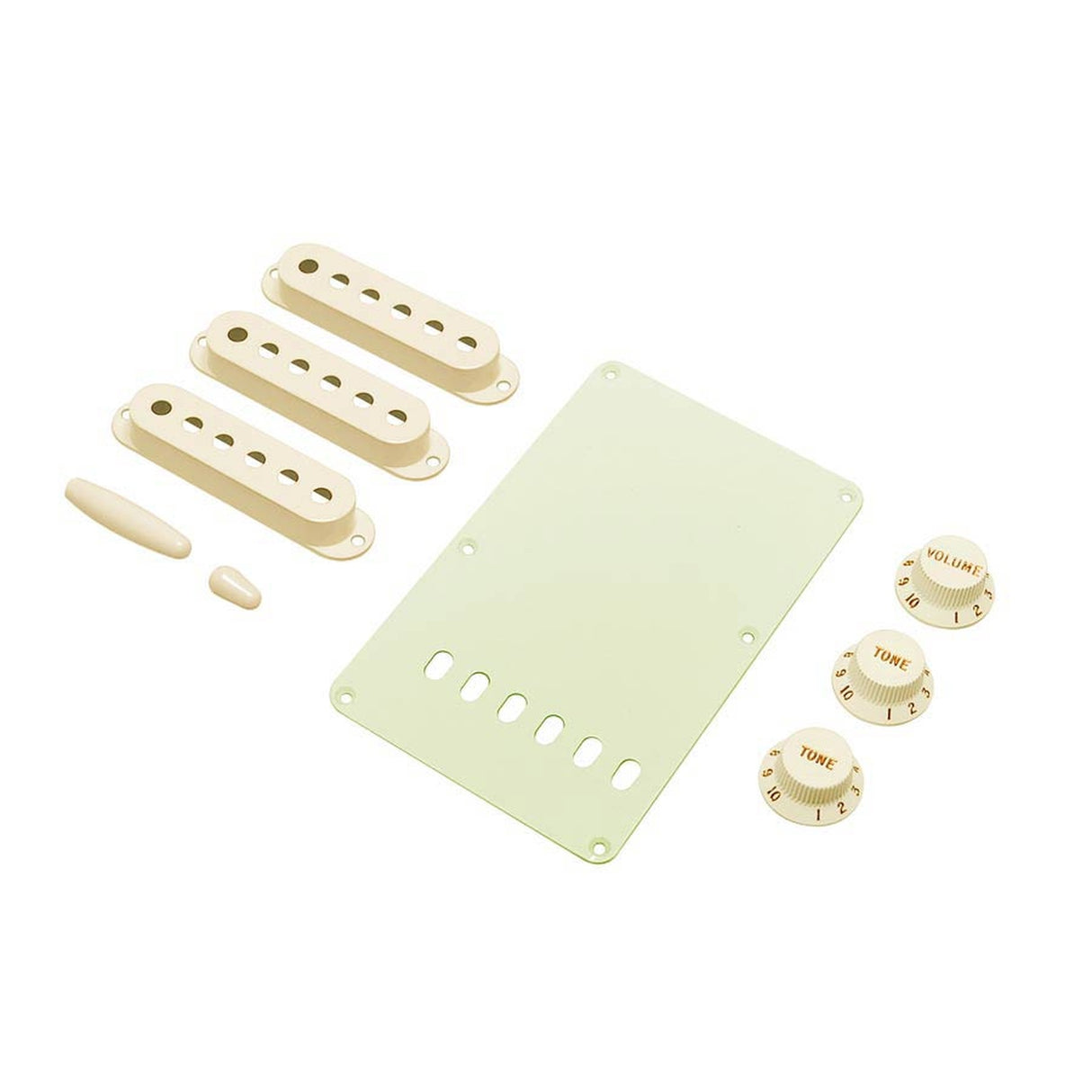 Fender Strat Accessoire Kit - Vintage Aged White Pot Knoppen en Covers