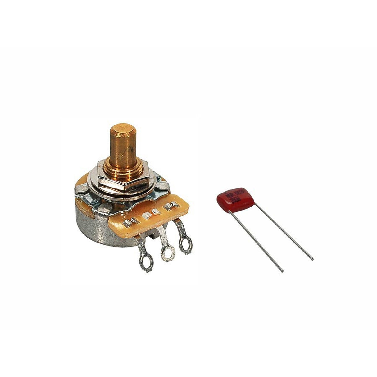 Fender 990833000 250K No Load potentiometer, .375" length bushing, solid shaft, with .022mf capacitor