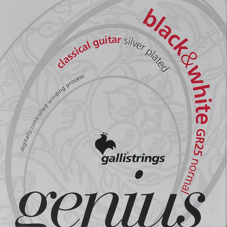 Galli GR-25 snaren set classic, black trebles and silverplated basses, normal tension, 028-032-040-029-037-044