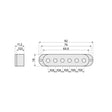 Boston SPC-62-WH pickup cover single coil, 52mm spacing, 82,0-70,0x18,0mm, 3 stuks, wit