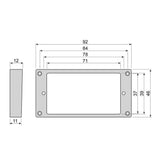 Boston HFS110120BK humbucker frame, flat bottom slanted top, 11 to 12mm height, black