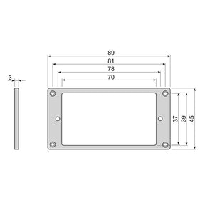 Boston HF3030IV humbucker frame, flat, 3x3mm, ivory