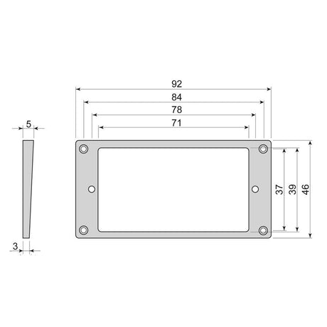 Boston HCS3050IV humbucker frame, curved bottom slanted top, 3 to 5mm height, ivory