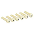 Boston 2130 bass bridge pins, plastic, 6-pack, ivory with black dot