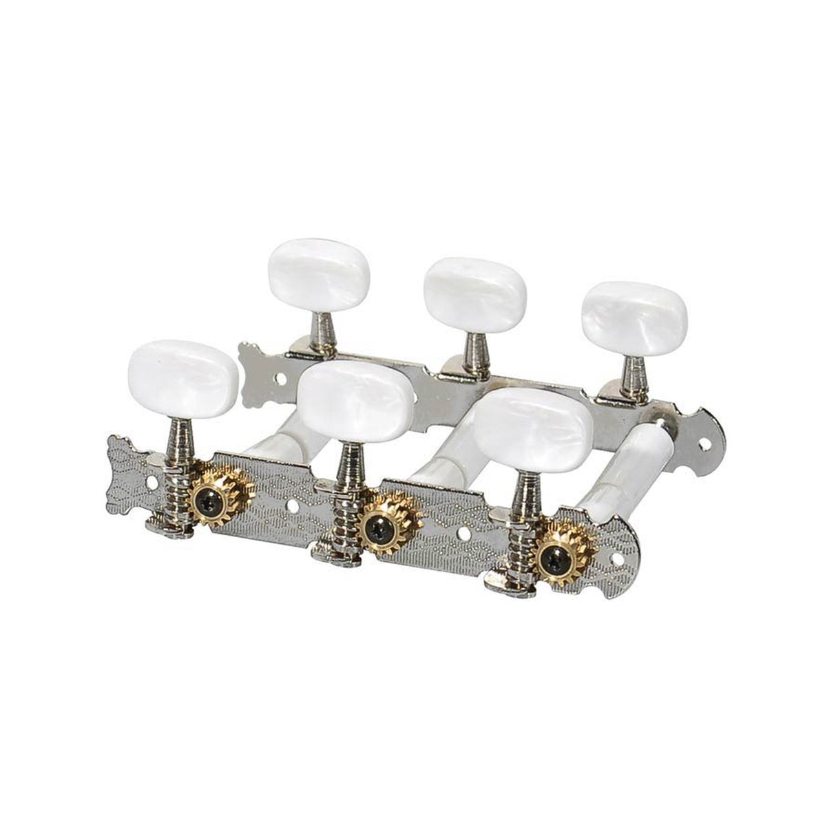 Boston 126-P Machine Heads voor klassieke gitaar - Nylon schacht, 3x links, 3x rechts, 70mm, parelnoot knoppen