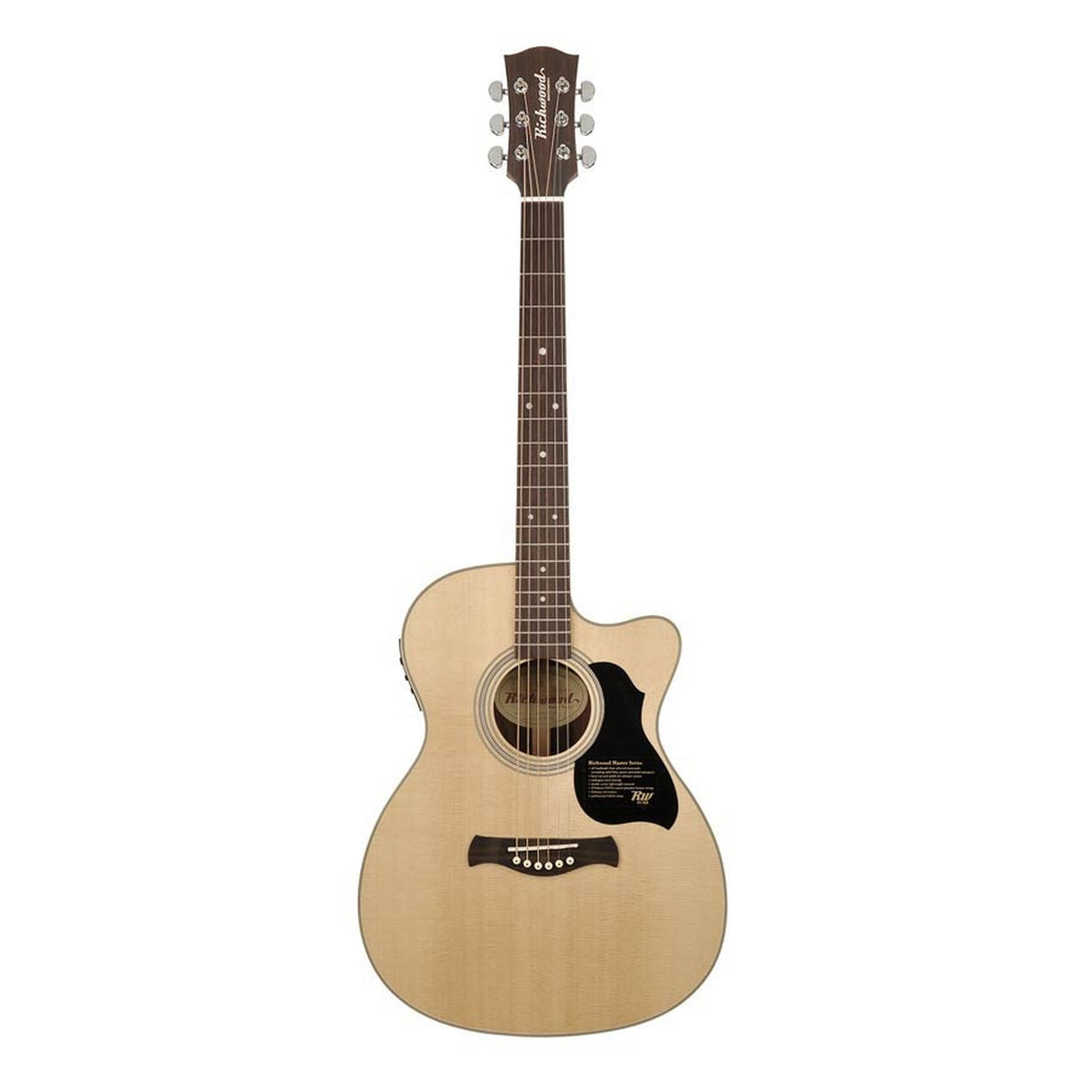 Richwood A-60-CE Master Series handgemaakte Semi Akoestische gitaar Auditorium 000