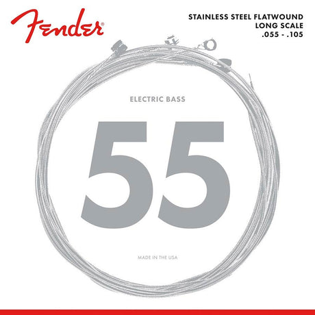 Fender F-9050M snaren set elektrisch bass, stainless steel flatwound, medium, 055-070-090-105