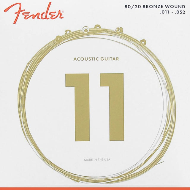 Fender F-70CL snaren set acoustic, bronze roundwound, custom light, 011-015-023-032-042-052