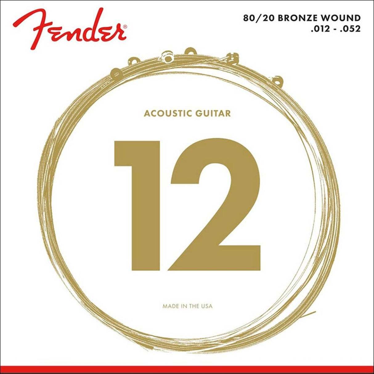 Fender F-70L snaren set acoustic, bronze roundwound, light, 012-016-024-032-042-052