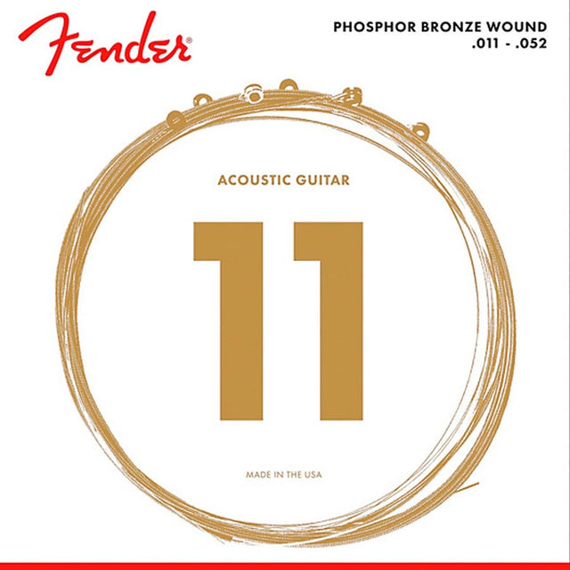 Fender F-60CL snaren set acoustic, ph.bronze roundwound, custom light, 011-015-023-032-042-052