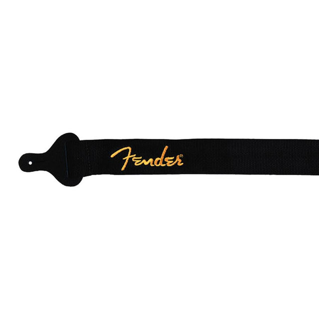 Fender 990662070 gitaarriem, 5cm breed, 'Poly Logo', geel Fender logo