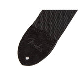 Fender 990667006 gitaarriem, 5cm breed, 'Cotton/Leather', Fender logo, zwart