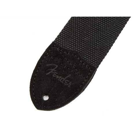 Fender 990667006 gitaarriem, 5cm breed, 'Cotton/Leather', Fender logo, zwart