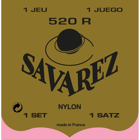 Savarez 520-R snaren set classic, Rouge, rectified nylon, traditional basses, hard tension