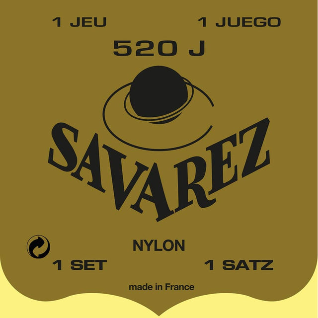 Savarez 520-J snaren set classic, Jaune, rectified nylon, traditional basses, extra hard tension