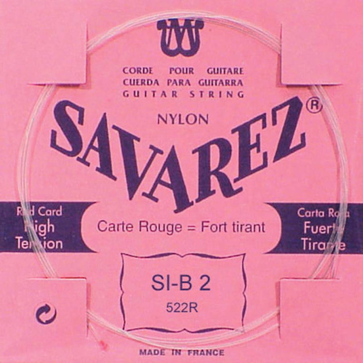 Savarez 522-R B-2 snaar, clear nylon rouge , from 520-R set, hard tension