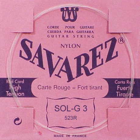 Savarez 523-R G-3 snaar, clear nylon rouge , from 520-R set, hard tension