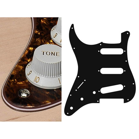 Boston SL-413-TBP pickguard, Stallion, standard, SSS, 3 pot holes, 3-5 switch, lefthanded, 4 ply, tortoise brown pear