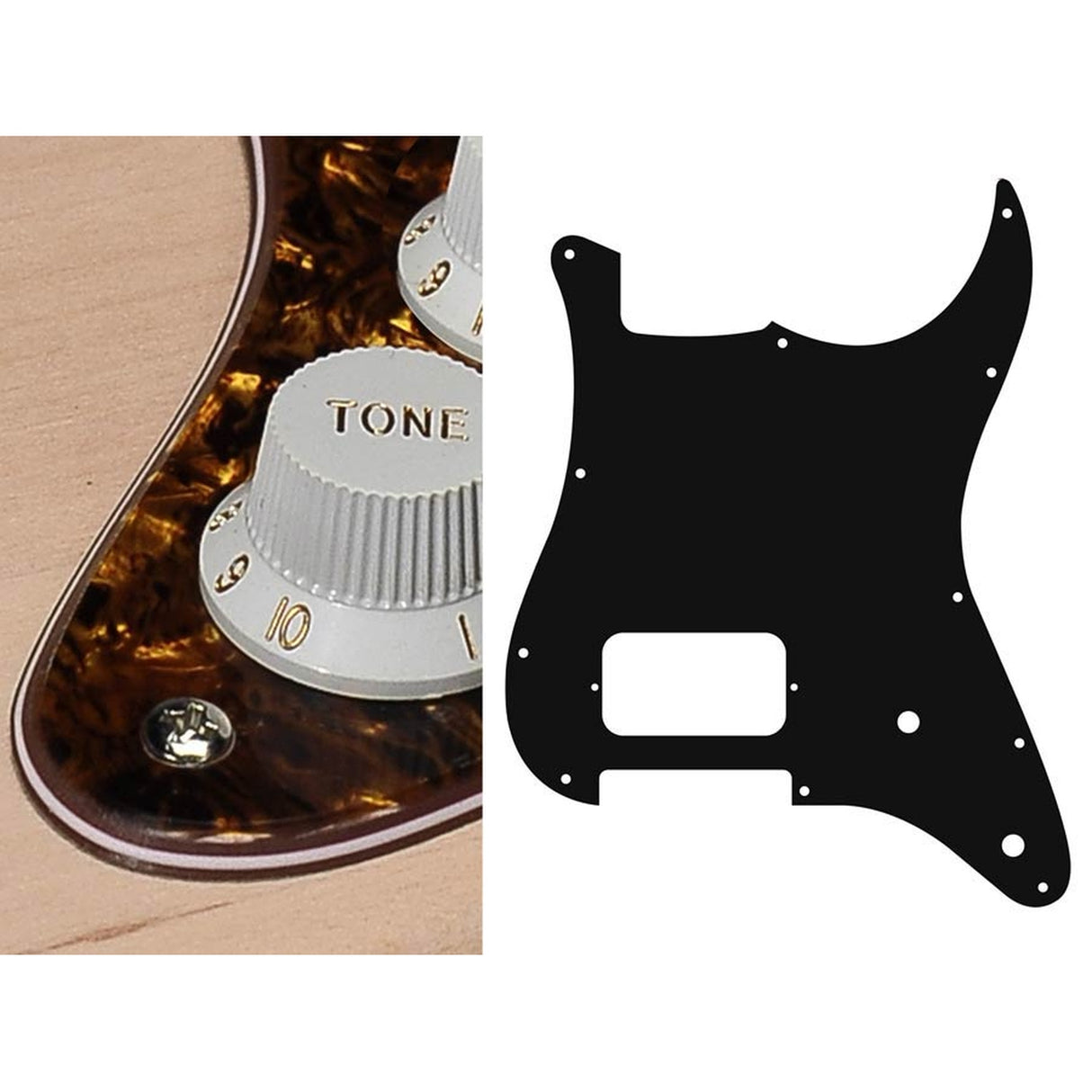 Boston ST-444-TBP pickguard, Stallion, H, 2 pot holes, 4 ply, tortoise brown pearl