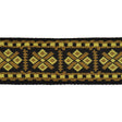 Gaucho GST-181-YE gitaarriem, 2" jacquard geweven, leren slips, geel
