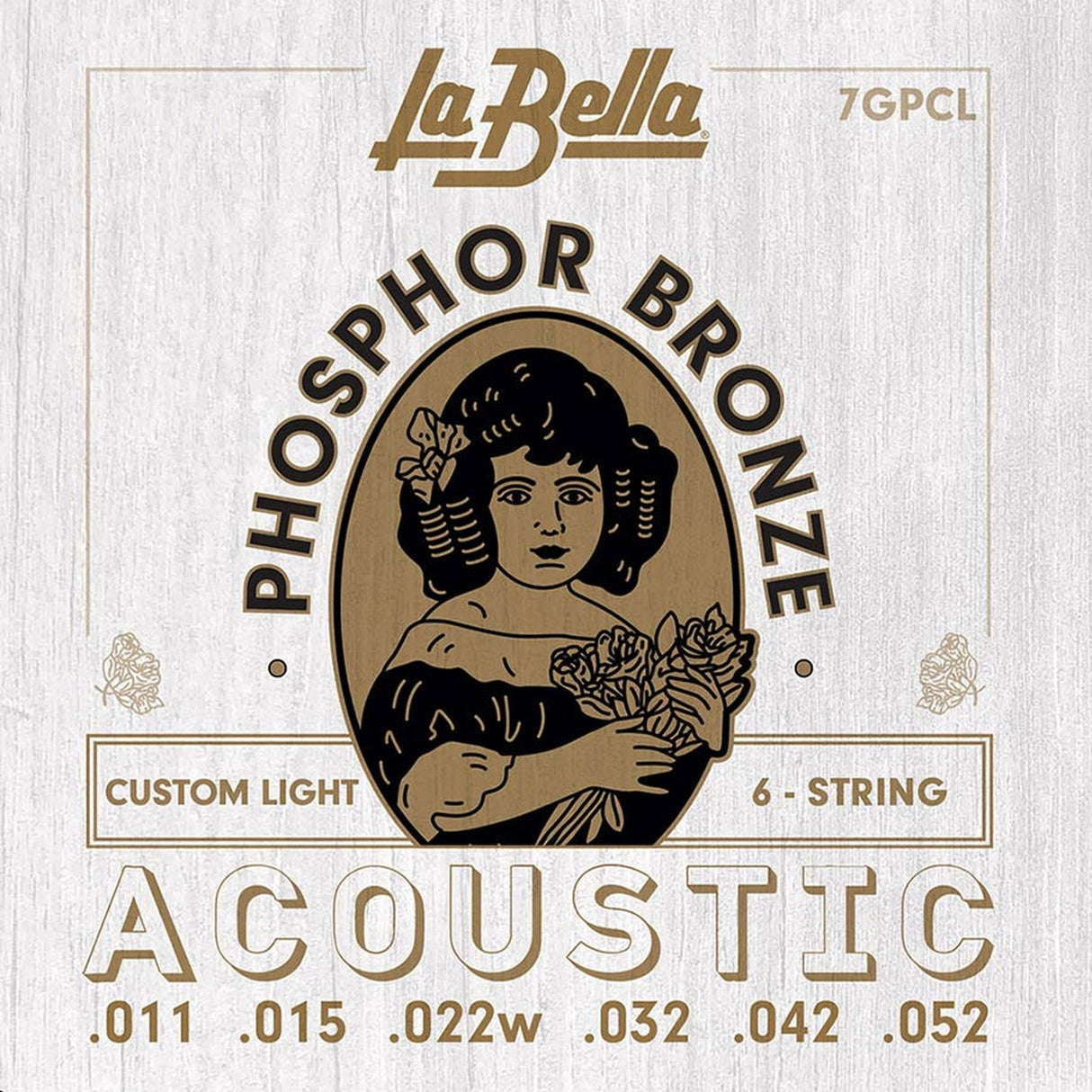 La Bella L-7GPCL snaren set acoustic custom light, 011-015-022w-032-042-052