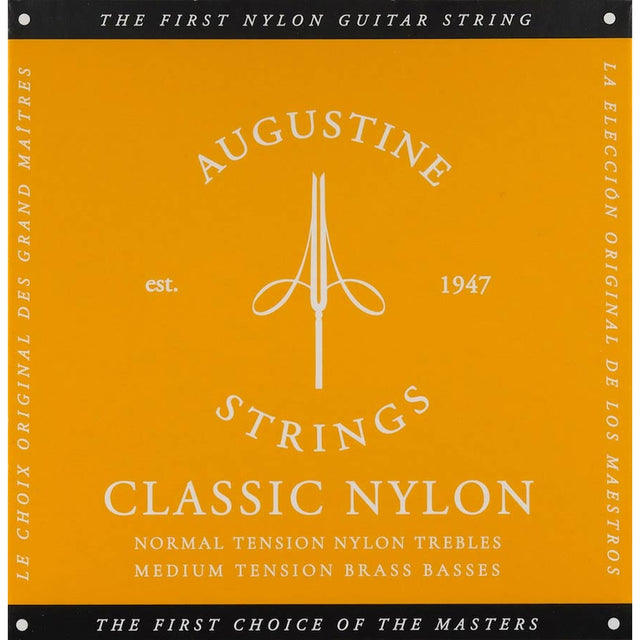 Augustine AU-CLGO Gold snaren set classic, regular tension trebles & light tension basses brass plated