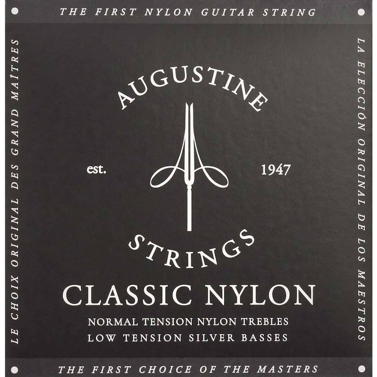 Augustine AU-CLBK Black snaren set classic, regular tension trebles & light tension basses